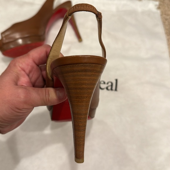 Cognac Christian Louboutin calf leather heels, size 36 (5.5/6 US) - Picture 5 of 13